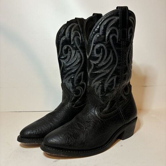 LAREDO (28-1820) BLACK / COWBOY BOOTS - MENS SIZE 7 D Men’s Work Wear - Picture 1 of 10